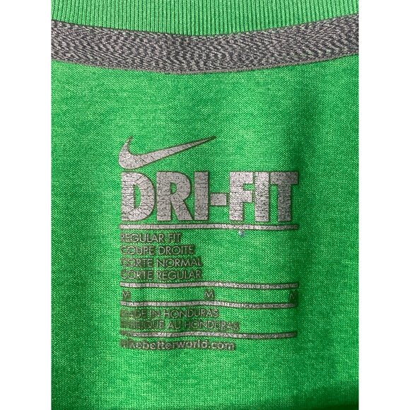 SOLD Nike Dri Fit Bright Green T Shirt Medium Regular Fit Womens Activewear EUC - Picture 3 of 3